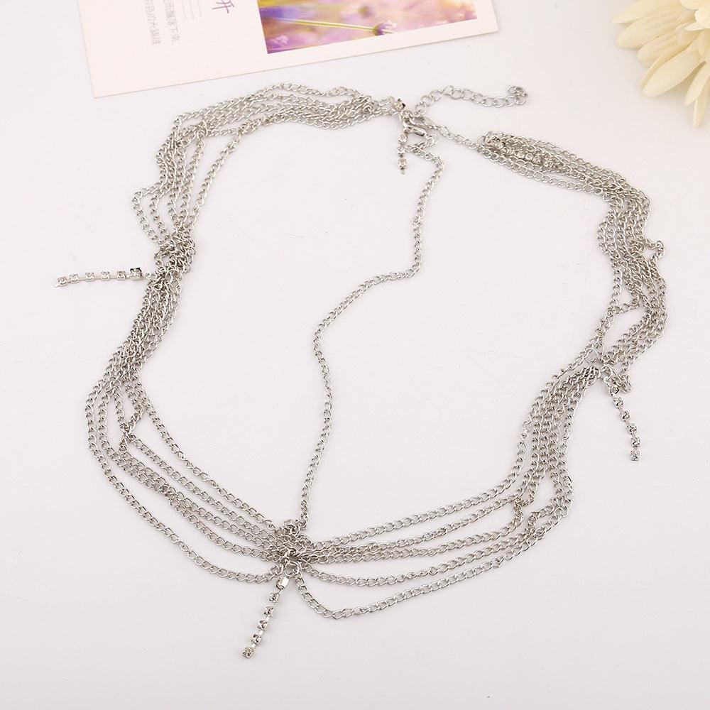 Multi-Layer Tassel Inlaid Diamond Hair Head Chain Hair Accessory