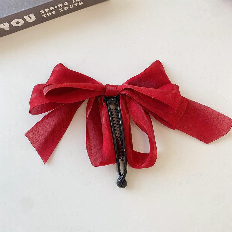 Women's Fashion Simple Mesh Bow Hair Card