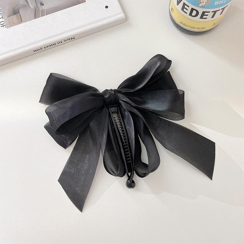 Women's Fashion Simple Mesh Bow Hair Card