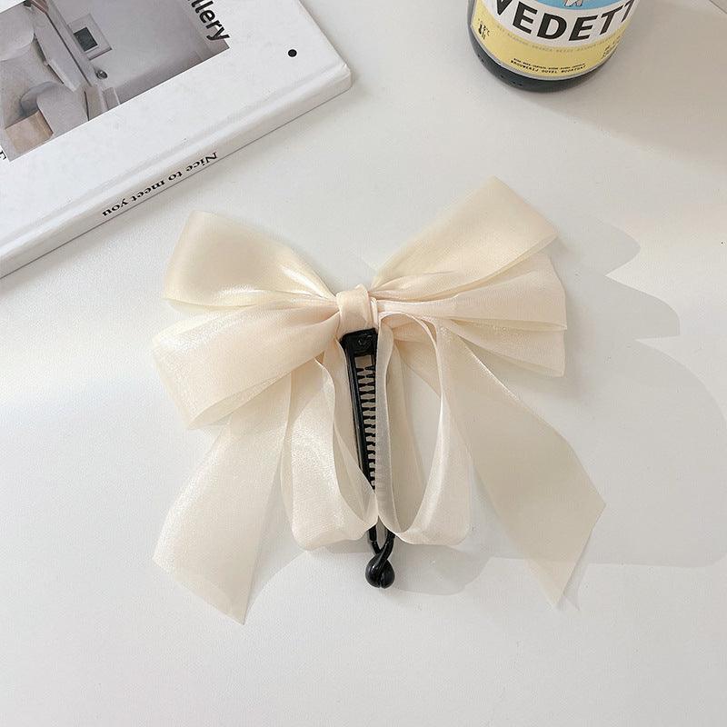 Women's Fashion Simple Mesh Bow Hair Card