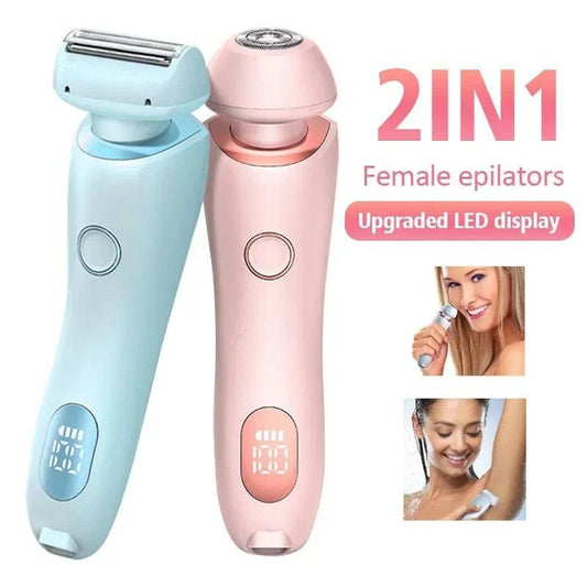 2 In 1 Haar Entfernung Epilierer USB Aufladbare Trimmer Frauen Körper Rasierer Gesicht Bein Achselhöhle Bikini Hand Scham Rasierer haar Entferner