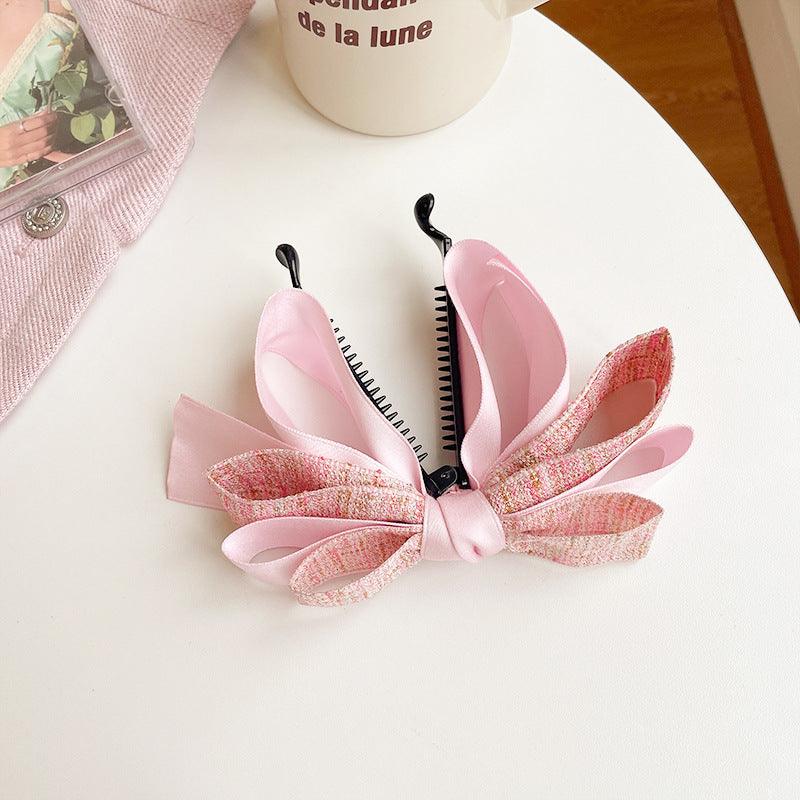 Women's Fashion Simple Mesh Bow Hair Card